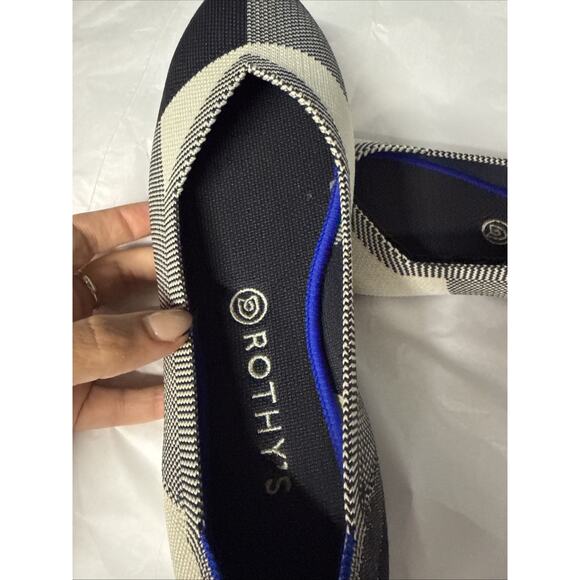 Rothys Womens Shoes Plaid Black & White Size 9.5 Slip-on Ballet - Picture 7 of 8